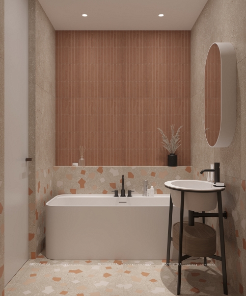 Дизайн Ванная в стиле Современный в коричневом цвете №13390 - 3 изображение