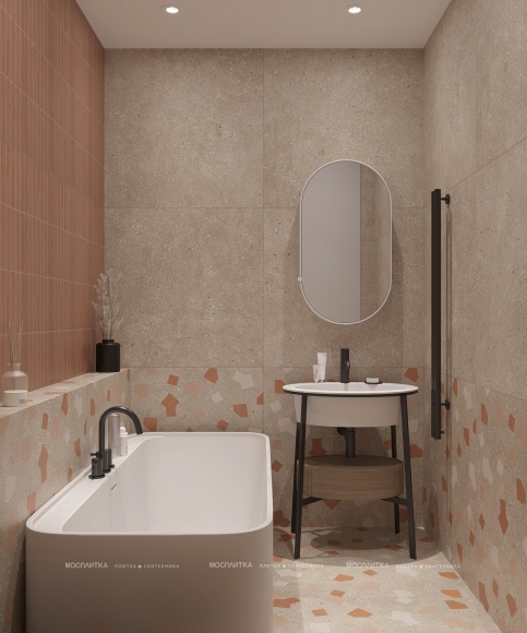 Дизайн Ванная в стиле Современный в коричневом цвете №13390