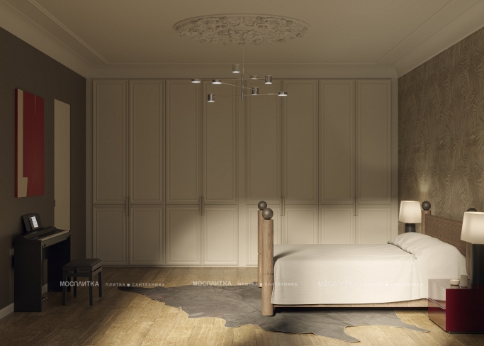 Дизайн Спальня в стиле Эклектика в бежевом цвете №13395 - 2 изображение