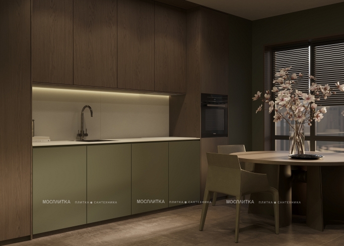 Дизайн Кухня в стиле Минимализм в бежевом цвете №13388 - 4 изображение