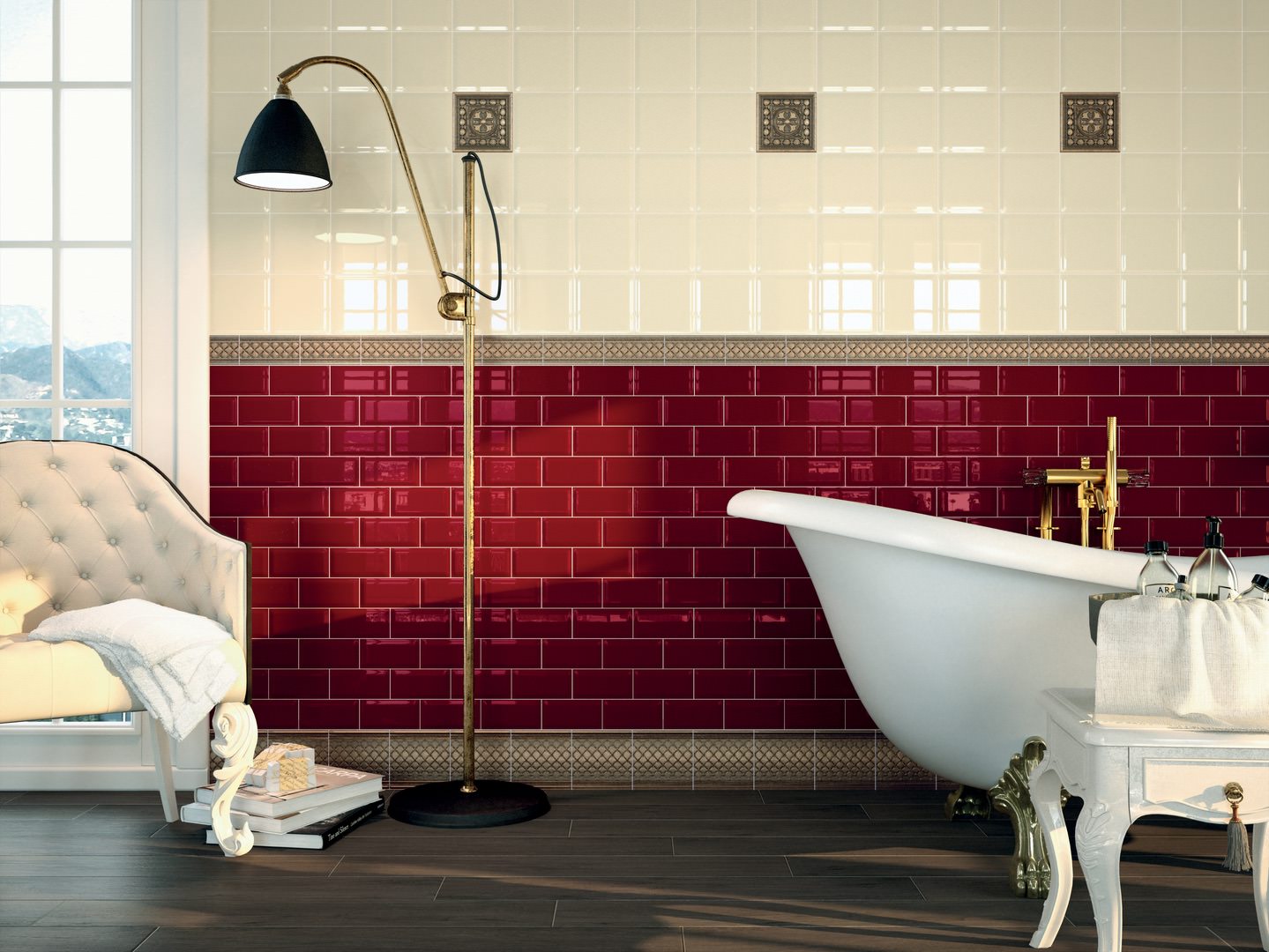 Красная плитка для ванной комнаты дизайн (61 фото)