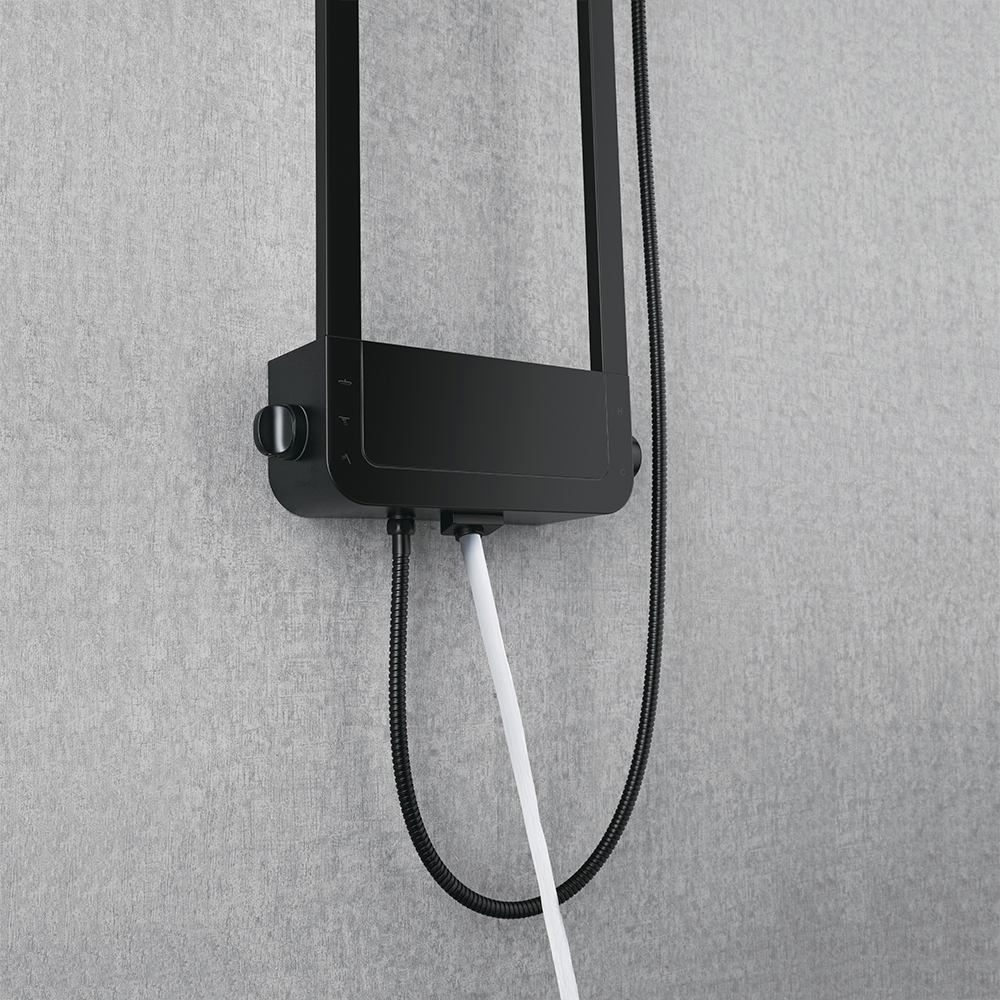 Душевая панель Black&White Времена года W1220 1 режим, графитовый черный