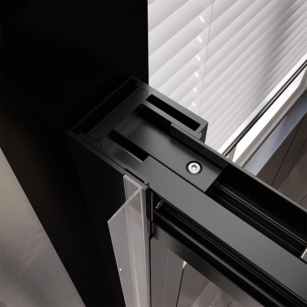 Душевая дверь Veconi Premium Trento PTD-30B, 130х200, черный матовый, стекло прозрачное