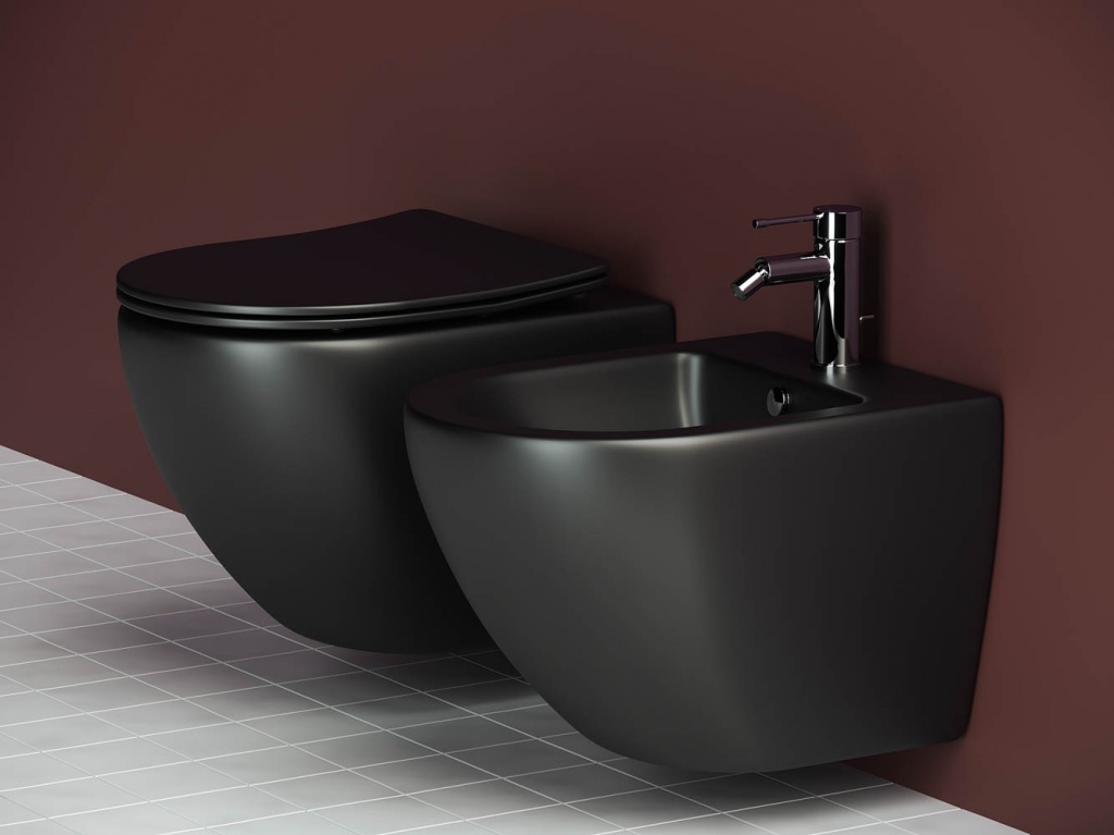 Комплект подвесной безободковый унитаз Ceramica Nova Metropol Rimless с крышкой-сиденьем CN4002MB, черный матовый  +  инсталляция Am.Pm ProC I012707