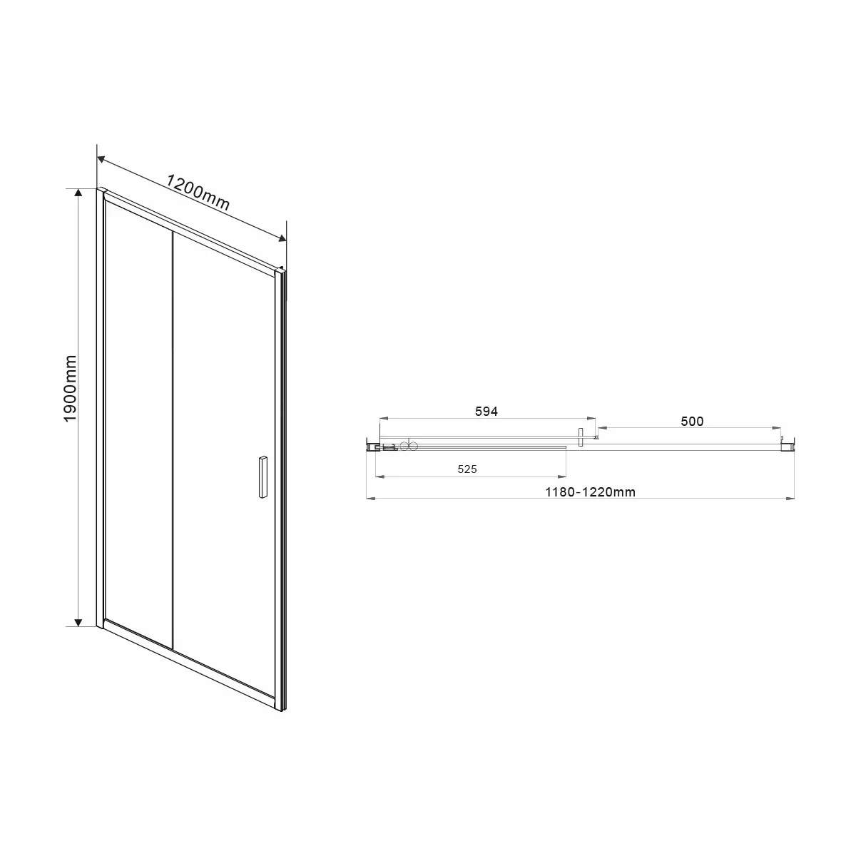 Душевая дверь Vincea Garda 120x190 см, VDS-1G120CHB, профиль черный, стекло рифленое - 8 изображение
