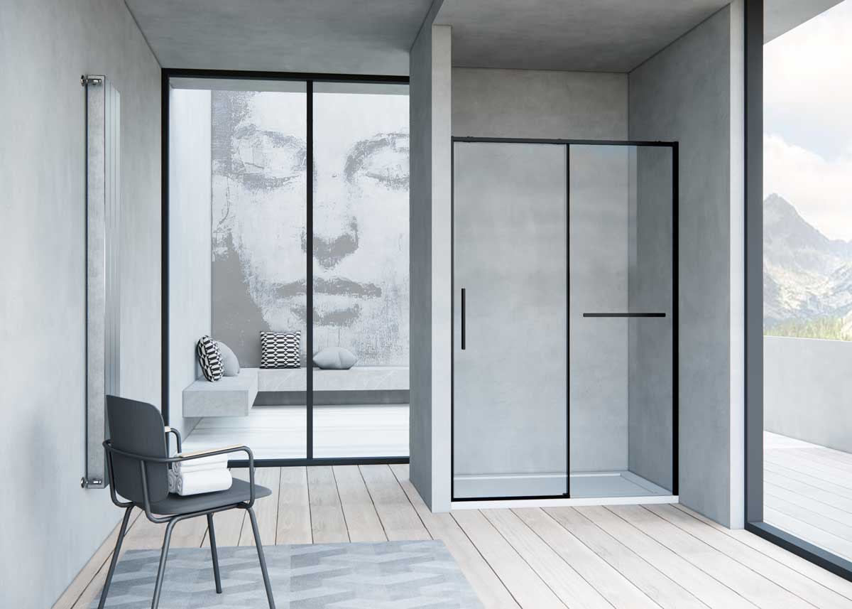 Душевая дверь Vincea Slim Soft VDS-1SS150CLB, 150, черный, стекло прозрачное