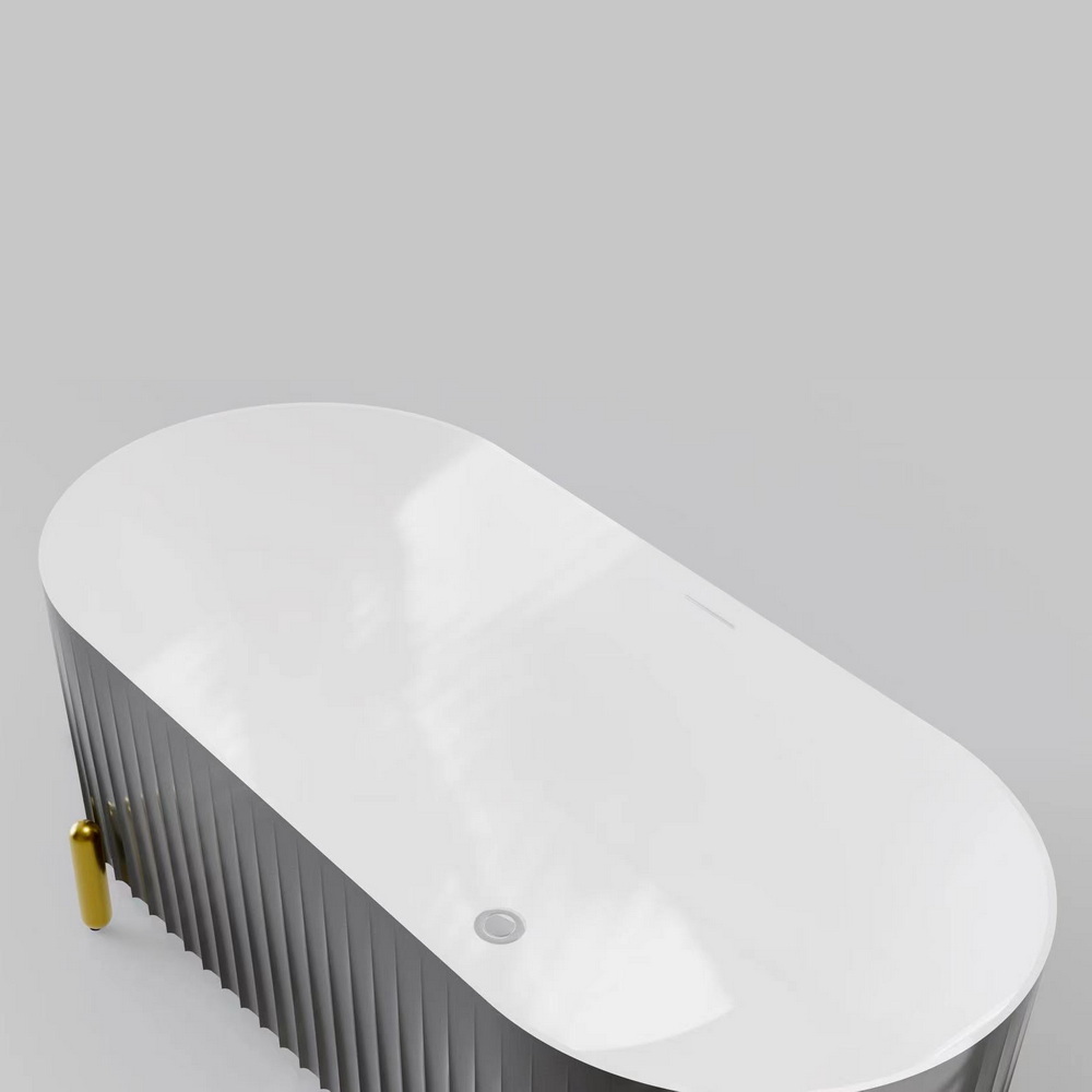 Акриловая ванна 170х78 см Black&White Swan SB310 Grey матовая серая / глянцевая белая