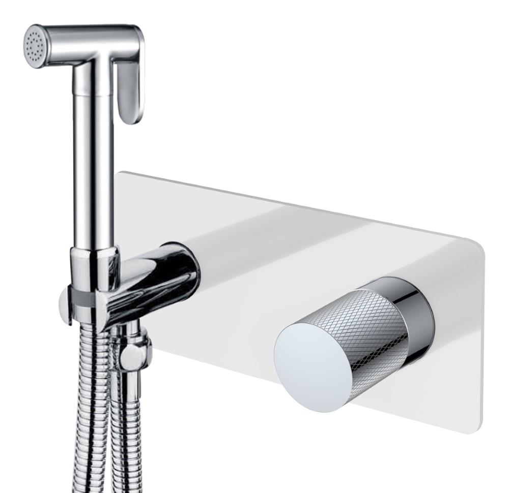 Гигиенический душ Boheme Stick 127-WCR.2 со смесителем, white touch chrome 