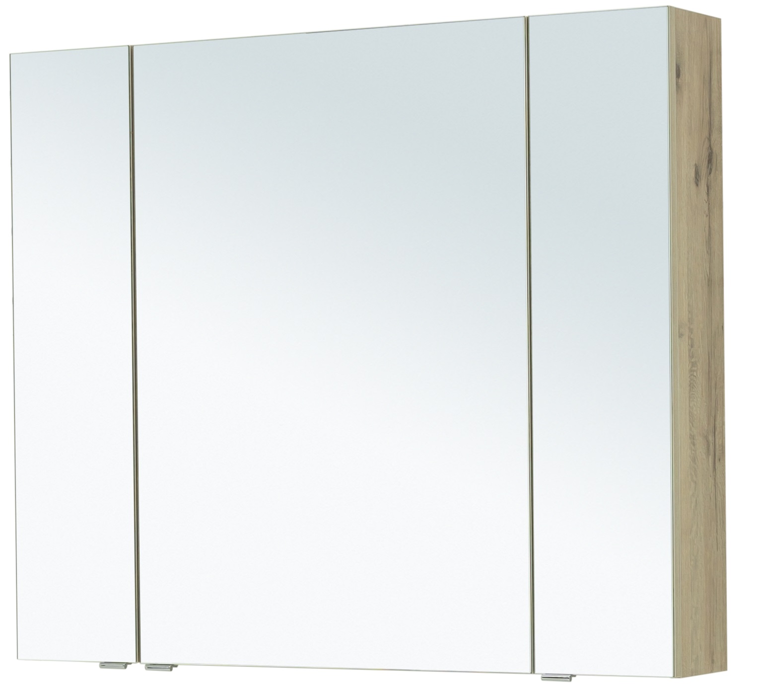 Зеркальный шкаф Aquanet Алвита New 100 дуб веллингтон белый