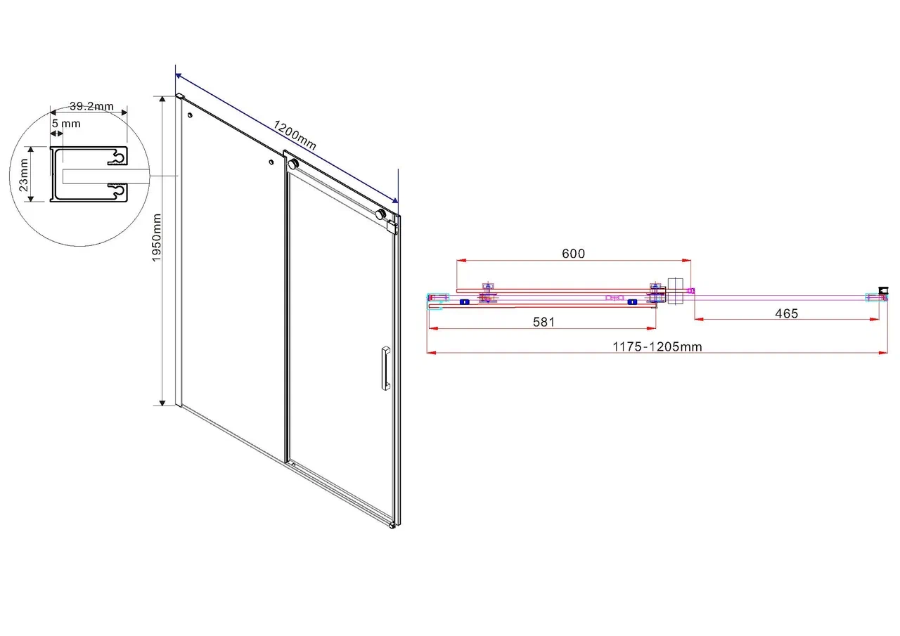 Душевая дверь Vincea Como 120 см хром, стекло тонированное, VDS-1C120CG - 8 изображение