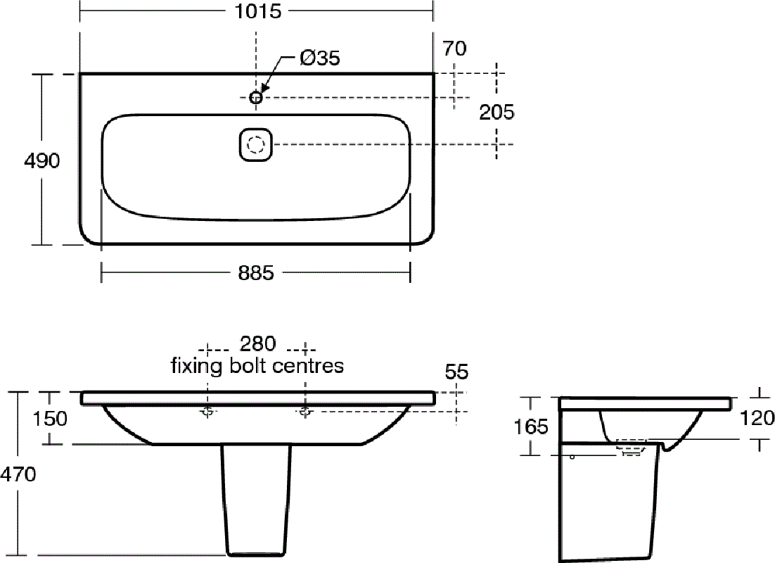 Раковина Ideal Standard Tonic II K086201 100 см - 2 изображение