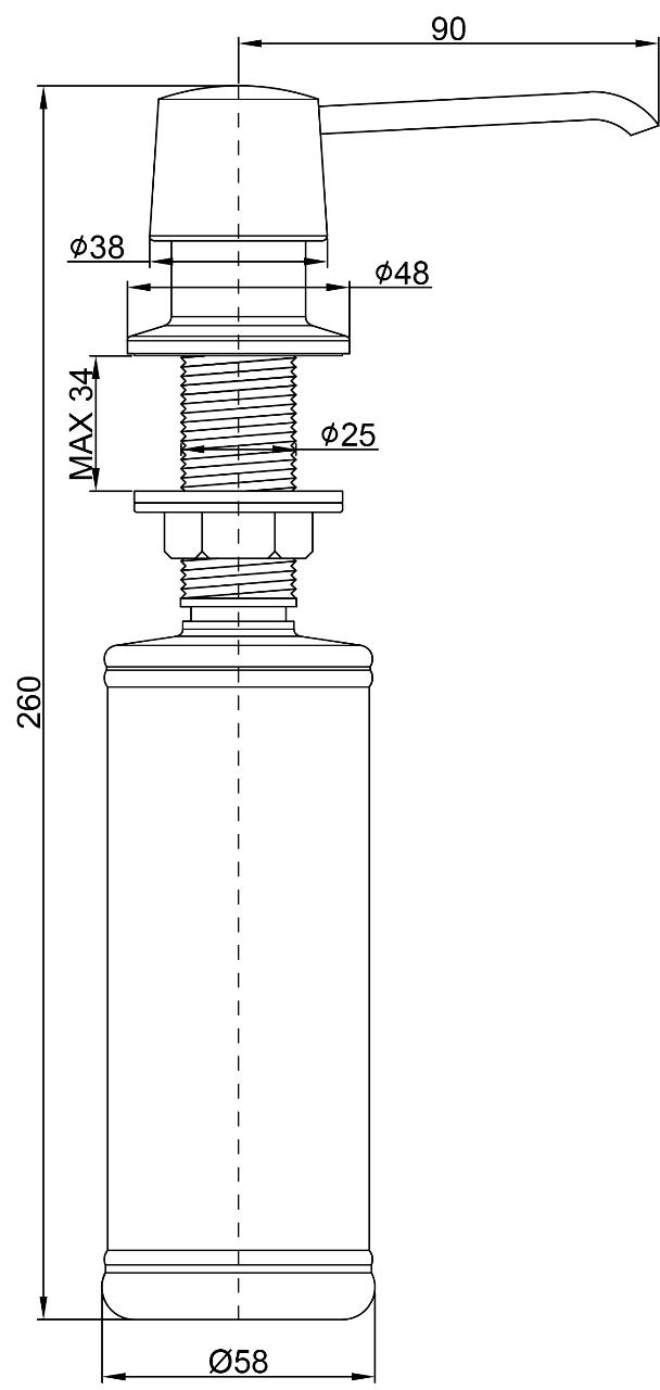Дозатор Paulmark Sauber D001-401 для жидкого мыла, антрацит
