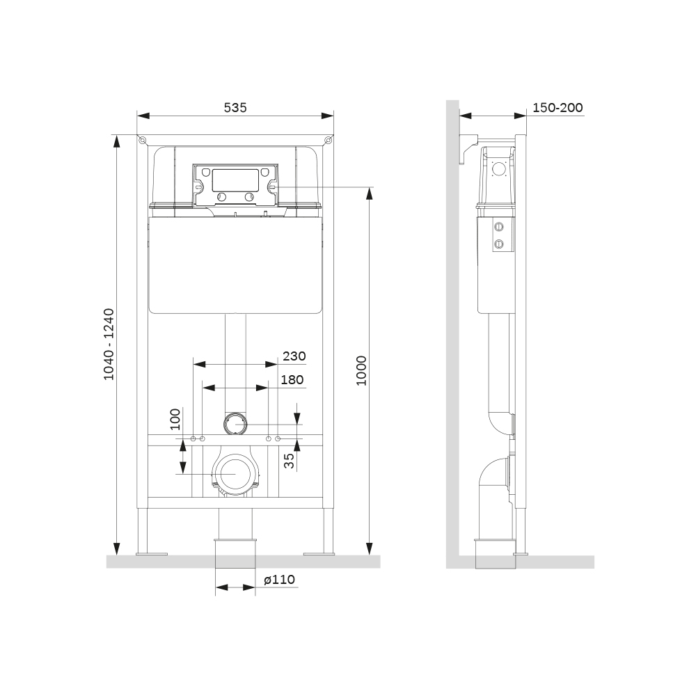 Комплект подвесной безободковый унитаз Bocchi Venezia 1295-001-0129 белый  +  инсталляция Am.Pm ProC I012707