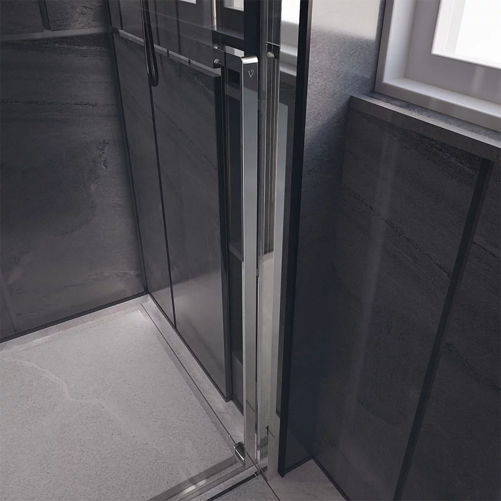 Душевая дверь Veconi Premium Trento PTD-30CH, 120х200, хром, стекло прозрачное