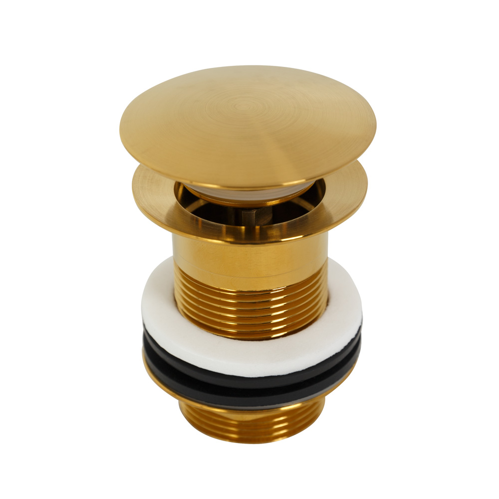 Донный клапан для раковины Cezares Eco ECO-SC-BORO без перелива, брашированное золото