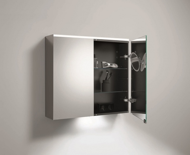 Зеркальный шкаф Burgbad Eqio 90 см SPGT090F2010 серый глянцевый