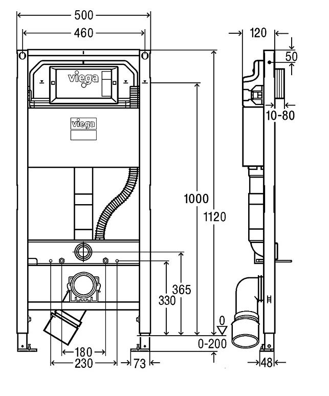 Система инсталляции для подвесного унитаза Viega Prevista Dry 771980