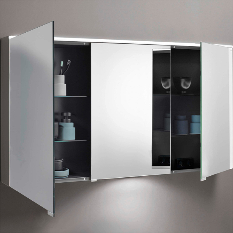Зеркальный шкаф Burgbad Eqio 120 см SPGT120LF2010 серый глянцевый