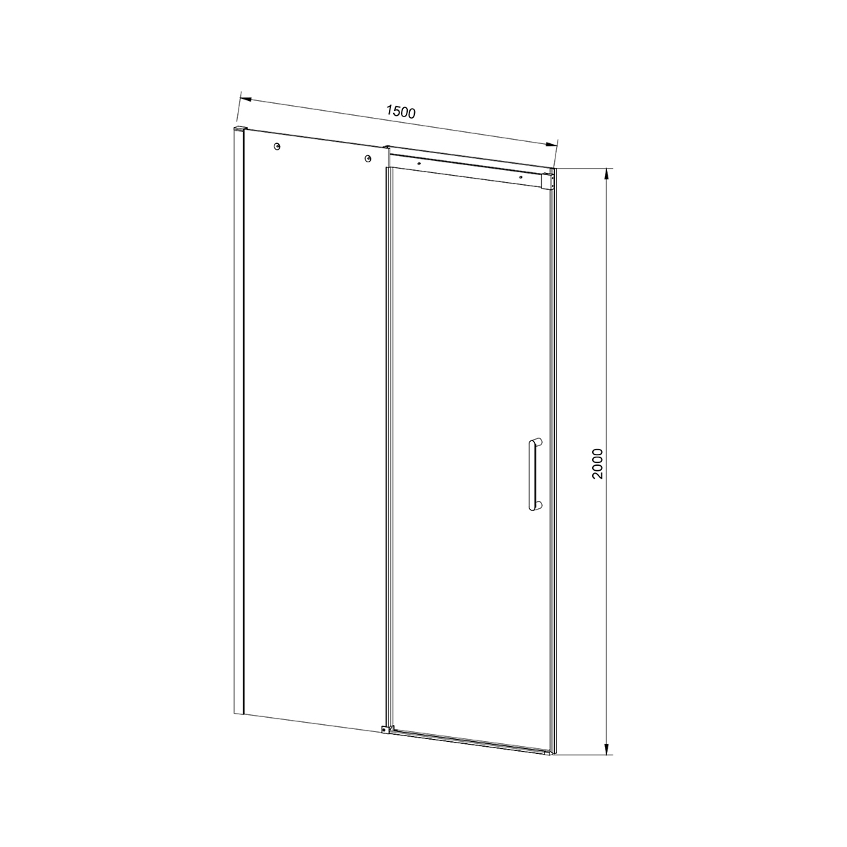 Душевая дверь Vincea Dice 150, черный, стекло прозрачное VDS-4D150CLB