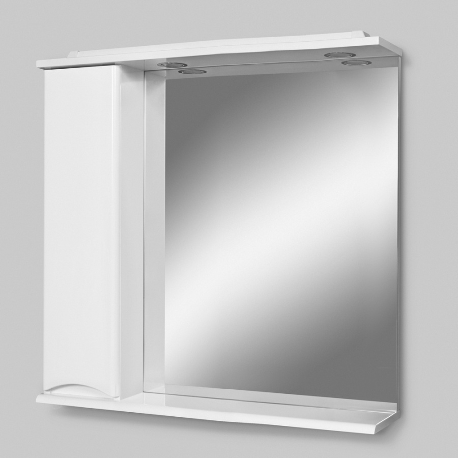 Зеркальный шкаф Am.Pm Like M80MPL0801WG левый 80 см белый глянец с подсветкой