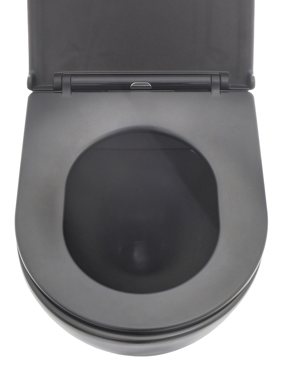Унитаз подвесной безободковый AQUAme AQM2002MGR с крышкой-сиденьем микролифт, серый матовый