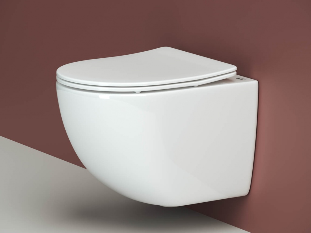 Комплект подвесной безободковый унитаз Ceramica Nova Forma Rimless с крышкой-сиденьем CN3009  +  инсталляция Geberit Delta 458.149.21.1 с кнопкой, хром глянцевый