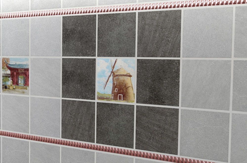 Керамическая плитка Kerama Marazzi Плитка Караоке серый, полотно 30х40 из 12 частей 9,9х9,9 - изображение 8