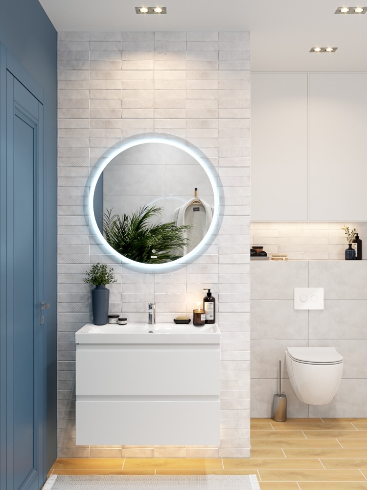 Зеркало Cersanit Led 012 design 72 см LU-LED012*72-d-Os с подсветкой, белый