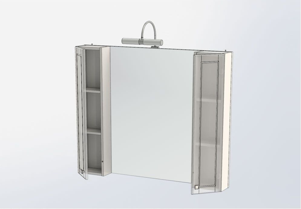 Зеркало-шкаф Aquanet Честер 105 00186086 черный / серебро