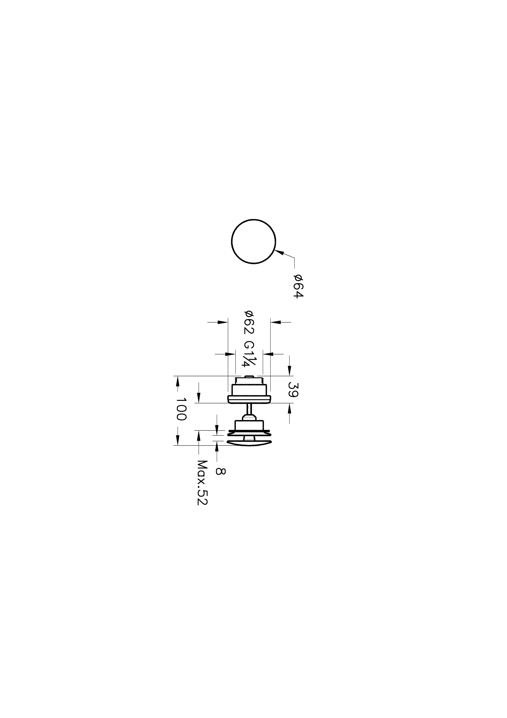 Донный клапан для раковины VitrA Origin с переливом (нажимной) A4514926, медь