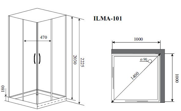 Душевая кабина Timo Ilma-101 100x100 см Premium