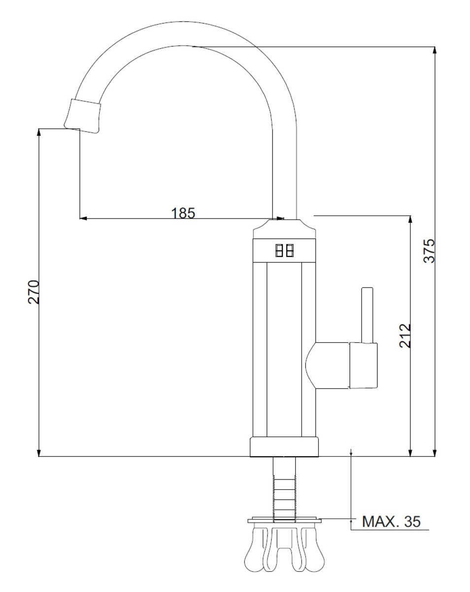 Кран-водонагреватель проточного типа для кухонной мойки РМС РМС-ЭЛ04 белый