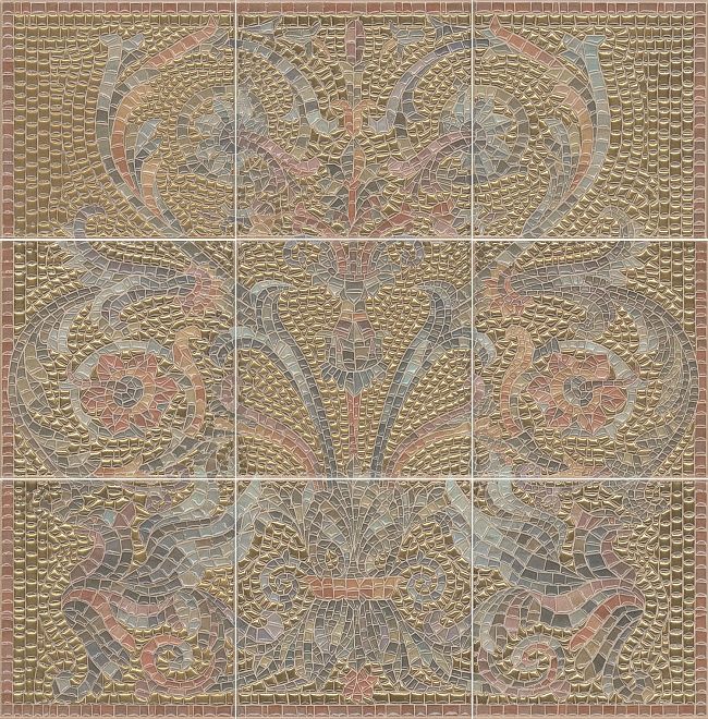 Керамическая плитка Kerama Marazzi Панно Виченца золото из 9 частей 15х15 (размер каждой части). 45х45 