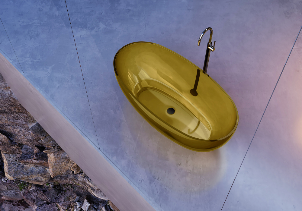 Ванна из полиэфирной смолы 170х75 Abber Kristall AT9703Amber желтая