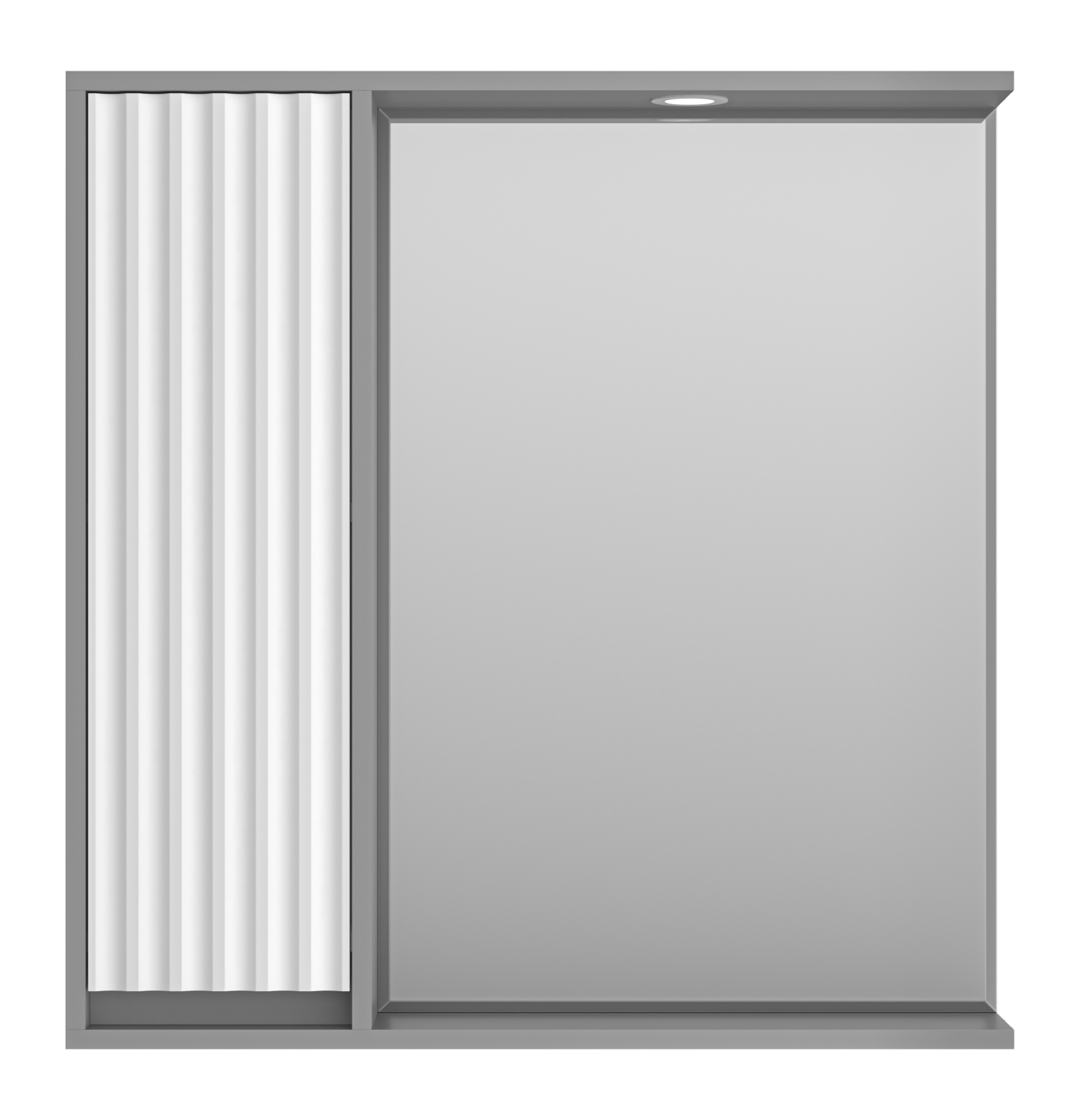 Зеркальный шкаф Brevita Balaton 80 см BAL-04080-01-01Л левый, с подсветкой, белый / серый 