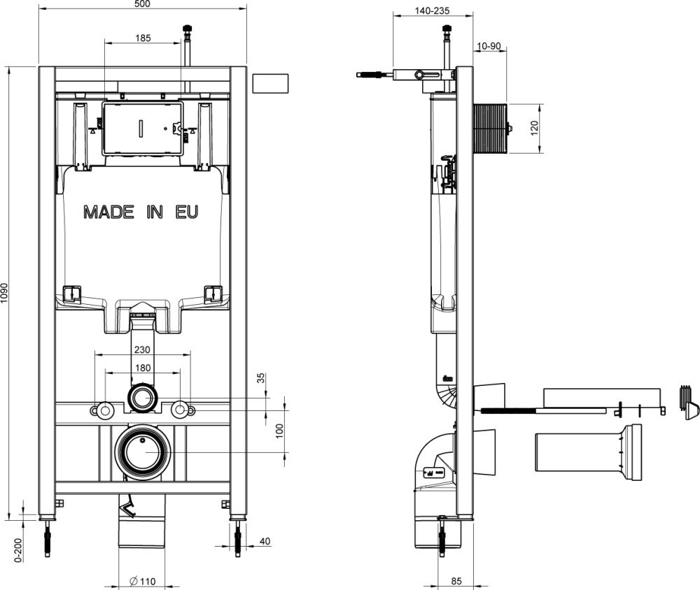 Комплект подвесной безободковый унитаз Jacob Delafon Elite E21742RU-00 с сиденьем микролифт  +  система инсталляции с кнопкой хром