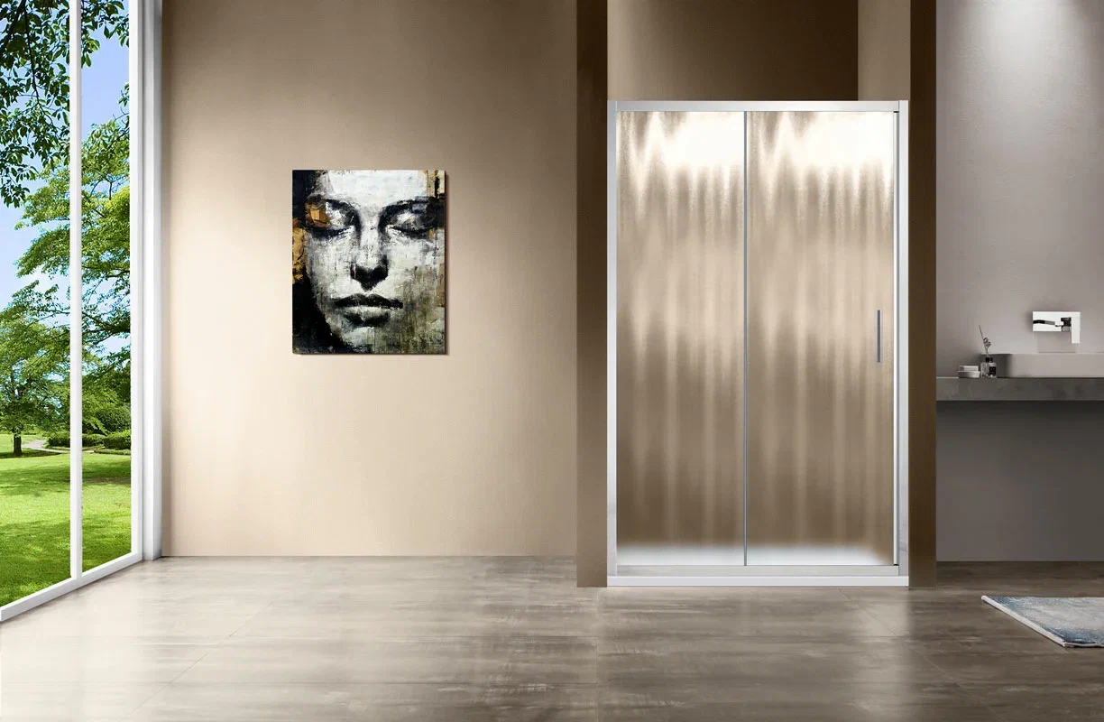 Душевая дверь Vincea Garda 160x190 см, VDS-1G160CH, профиль хром, стекло рифленое - 3 изображение