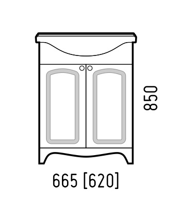 Тумба с раковиной Corozo Шарлотт 62 см SD-00000681 белая