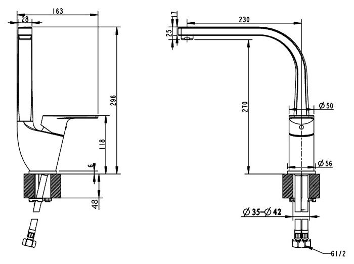 Смеситель Bravat Line F75299C-2 для кухонной мойки