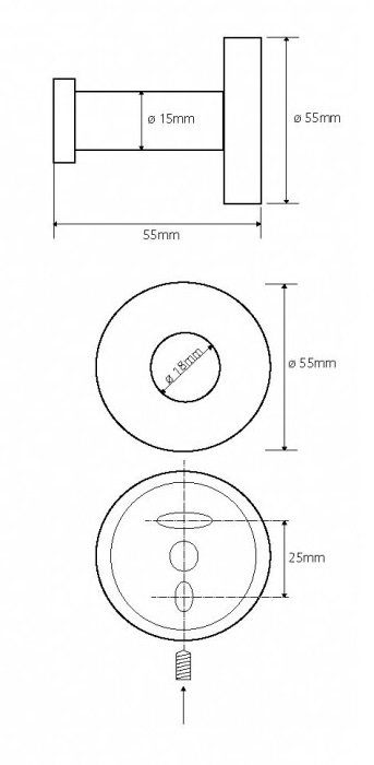 Крючок цилиндрический Bemeta Neo 104106065 5.5 x 5.5 x 5.5 см, хром матовый