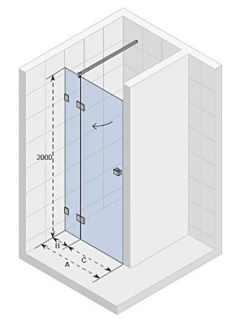 Душевая дверь в нишу Riho Scandic Mistral M104, 100 см L