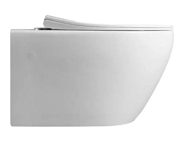 Комплект подвесной безободковый унитаз Vincea Felice VT1-25 с сиденьем soft-close, белый  +  инсталляция Geberit Duofix 458.124.21.5 с кнопкой, хром глянцевый
