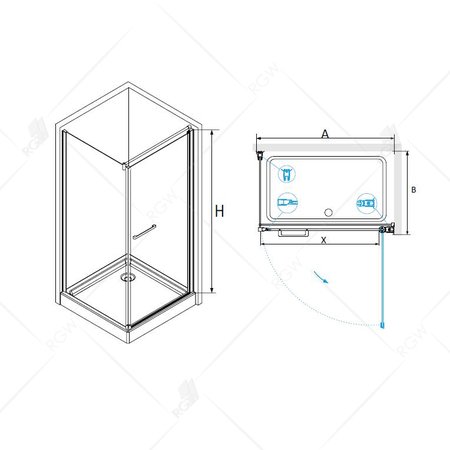 Душевой уголок RGW PA-48 04084897-11 90x70x185 см дверь распашная стекло прозрачное хром