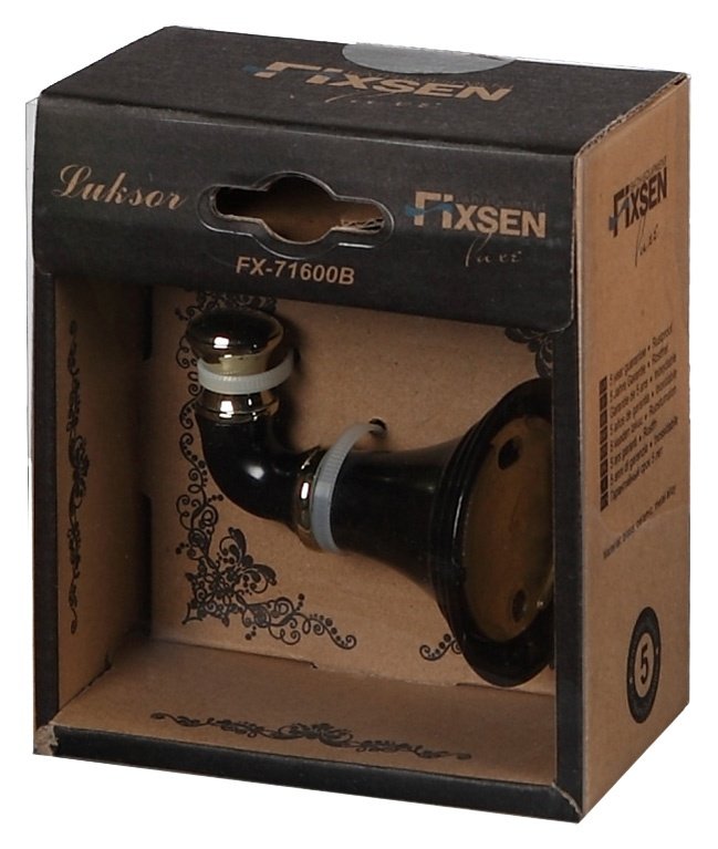 Крючок Fixsen Luksor FX-71605B, черный