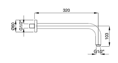 Кронштейн для верхнего душа Cezares CZR-U-TDA-30-01 хром
