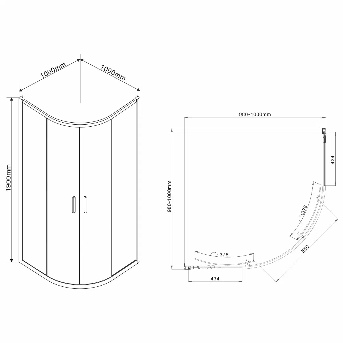 Душевой уголок Vincea Garda VSQ-1G100CL 100x100 см хром, стекло прозрачное - 7 изображение