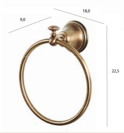 Полотенцедержатель кольцевой Tiffany World Harmony TWHA015bi/oro, белый/золото