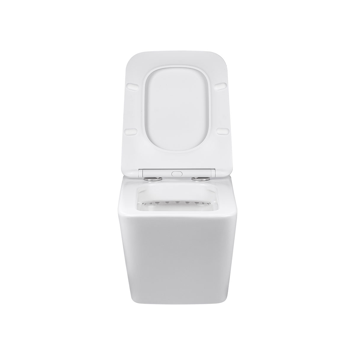 Комплект подвесной безободковый унитаз Vincea Q-Line VT1-12 с сиденьем soft close, белый  +  инсталляция Geberit Duofix 458.124.21.5 с кнопкой, хром глянцевый