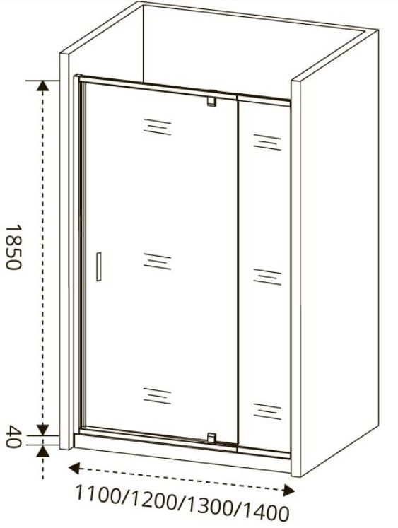 Душевая дверь в нишу GOOD DOOR Orion WTW-PD-90-G-CH