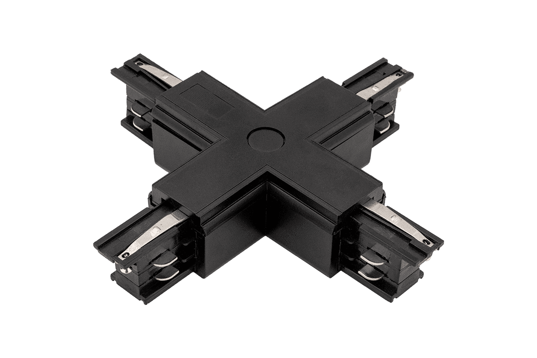 X-коннектор для трёхфазного трека DesignLed CN-3F-X-BL
